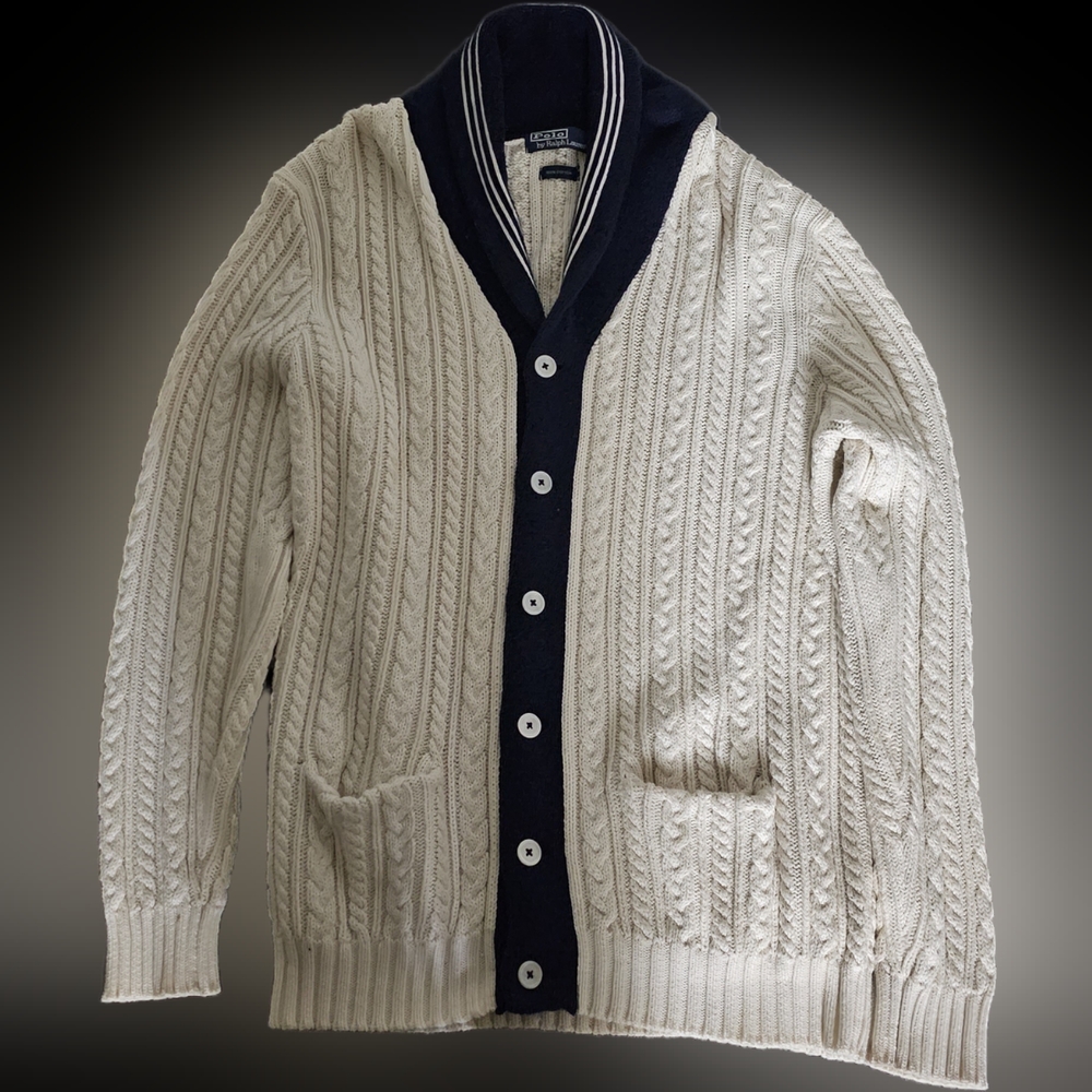 Vintage Ralph Lauren Knitted Cardigan Sweater (Medium)